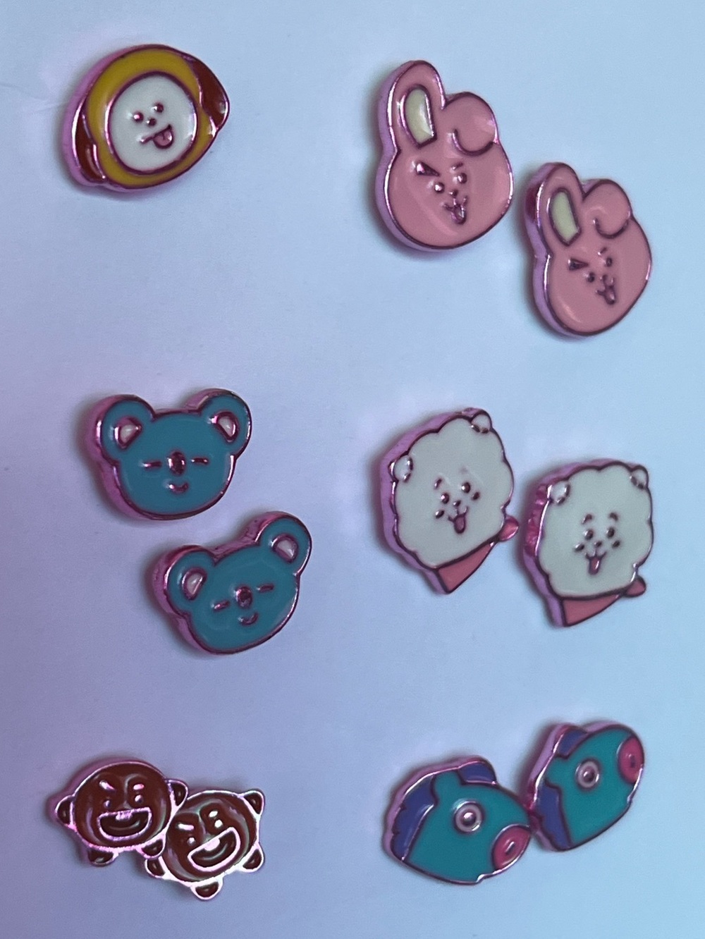 BT21 Earring Set BTS KPop Post Pierced Ears